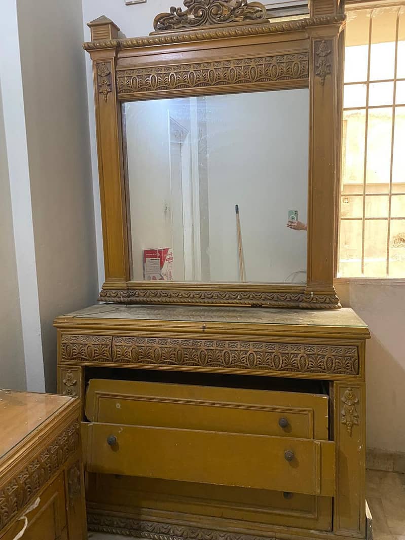 used bed plus dressing table plus 2 side tables 1