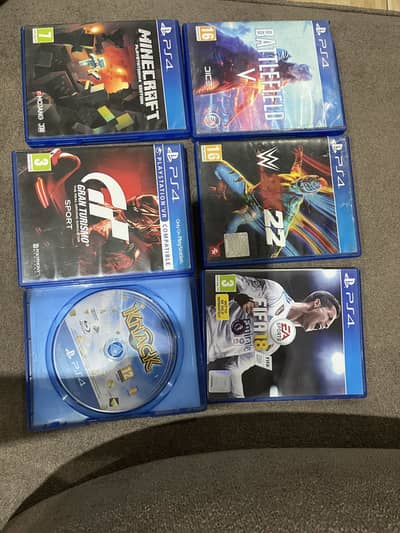 ALMOST NEW PS4 GAMES BATTLEFIELD 5 MINECRAFT GRAN TURISMO FIFA WWE 2K
