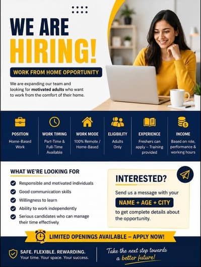 E HIRING MALE AND FEMALES STAFF FOR OFFICE WORK
