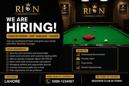 Need a manager for snooker club