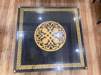 Modern Golden-Brown Glass Center Table – Brand New Condition!