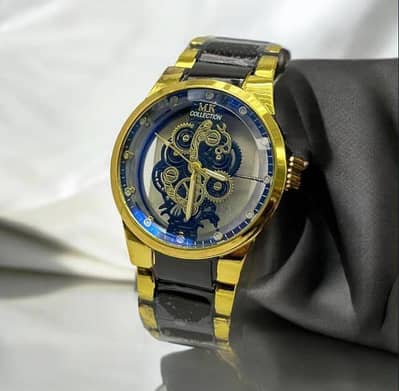 delivery avilebale Men's Golden  Black Stainless steel Analowatch 30mm