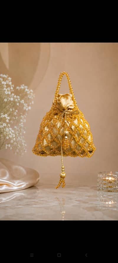handmade crystal potli bag