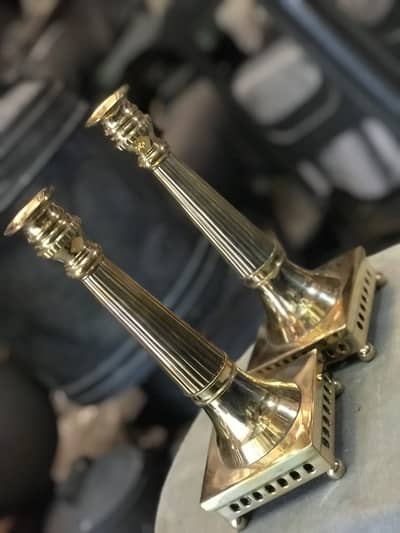 Brass candle pair