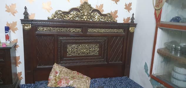 original wooden bed with mattress