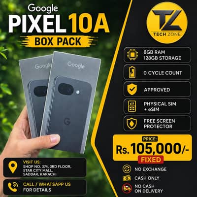 Google Pixel 10A 8GB 128GB Box Pack | 0 Cycle | Pta Approved