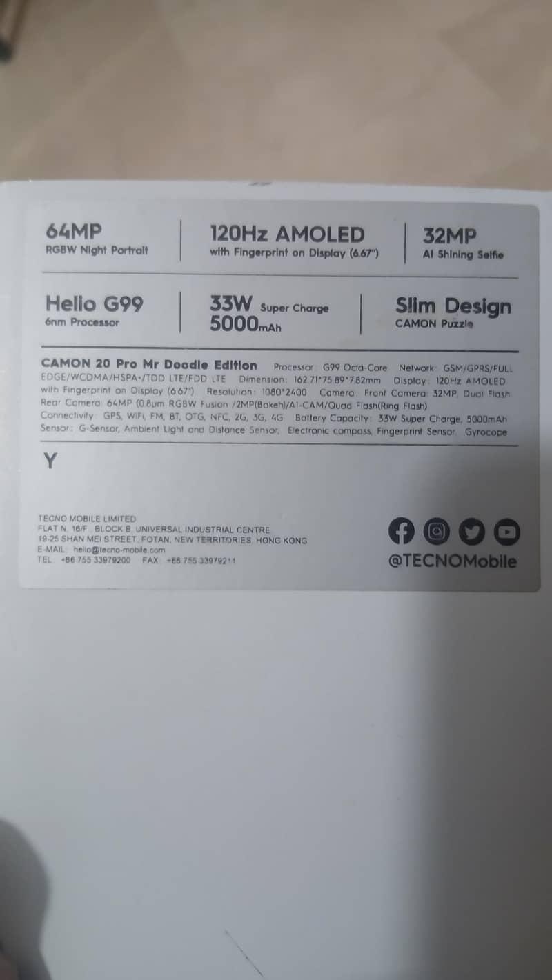 Tecno CAMON 20 Pro 5