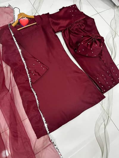 Farshi shalwar kameez silk lace work dupatta