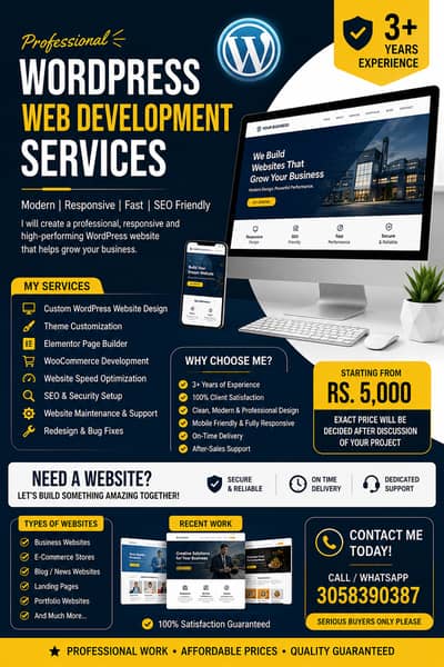 Professional WordPress Website Development Services | 3+ Years Experie