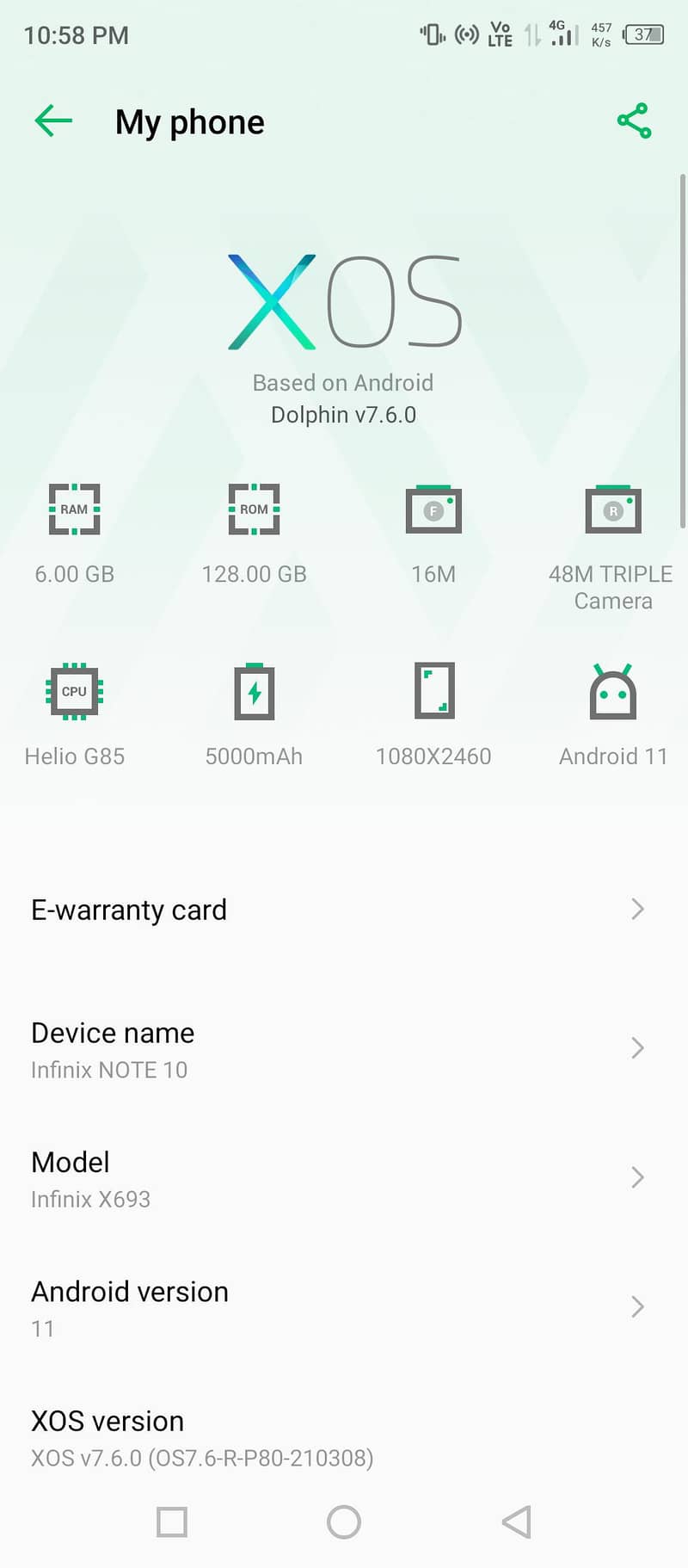 Infinix Note 10 8