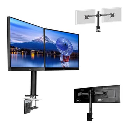 Dual Screen/monitor Desk Mounting Arm - Black dual led mount