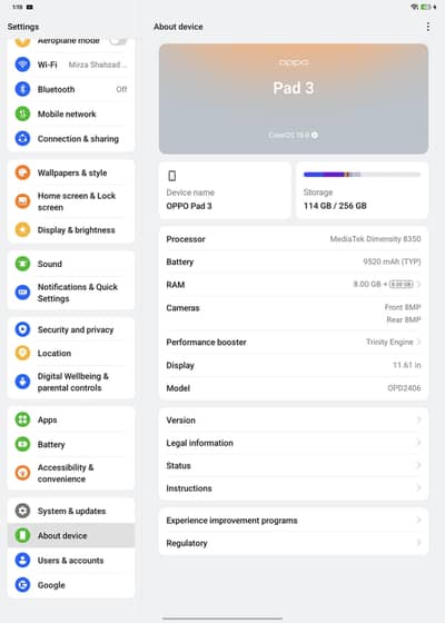 oppo pad 3 8/256