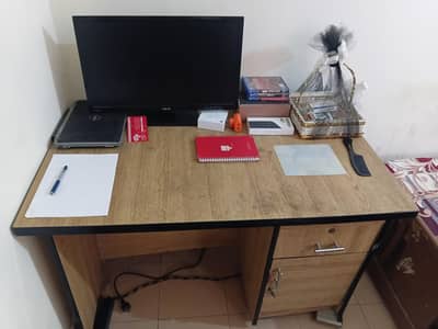 Computer Office Table with Sofa Chair + Revolving Chair