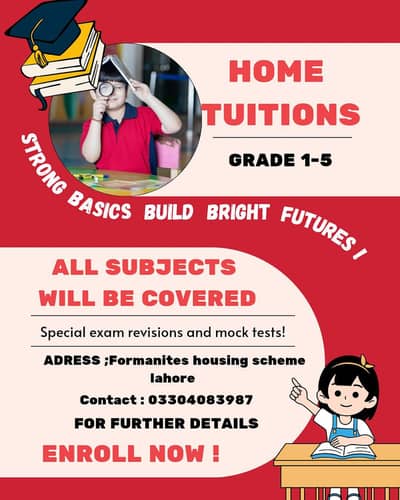 i am starting home tutions from kg to 5