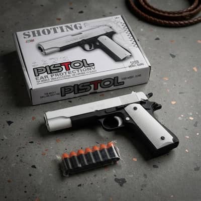 Toy Model Pistol 519B With Soft Bullets For Kids Games & Entertainment