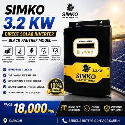 SIMKO 3.2KW Direct Solar Inverter Brand New Unused Black Panther Model
