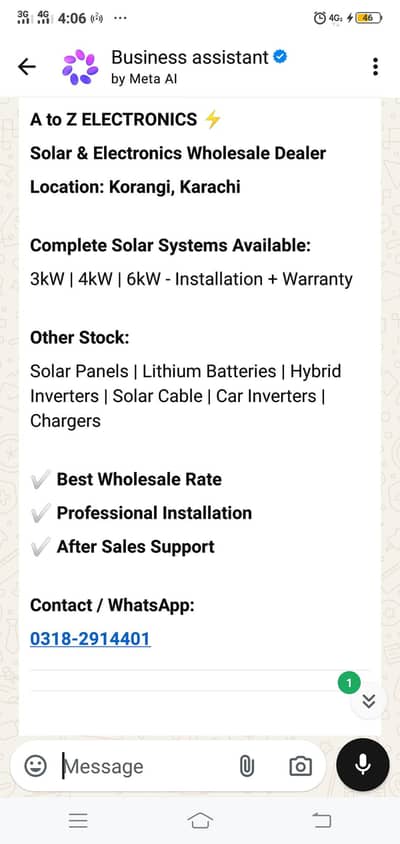 A to Z electronic 03182914401 what's ap