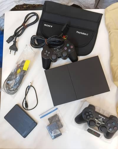 PS2 Slim Full Bundle - Official SONY Bag + 120GB HDD