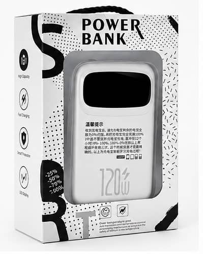 120W Fast Charging Power Bank | High Capacity Portable Charger with LE