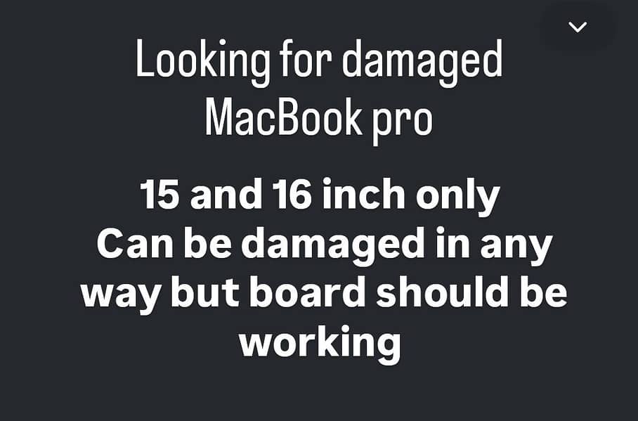 looking for MacBook pro panel damage etc 0