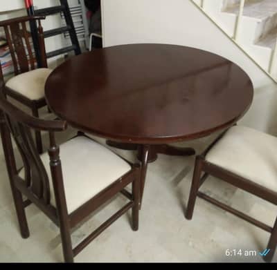 round dining table, pure wooden for four