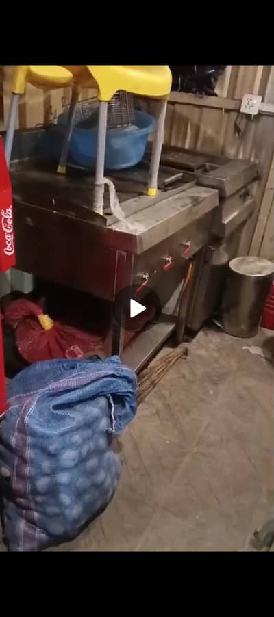 Fryer and hot plate+grill