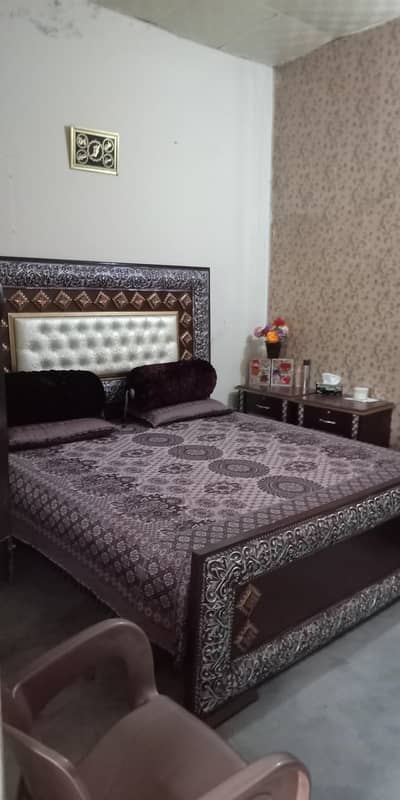 Wooden double bed