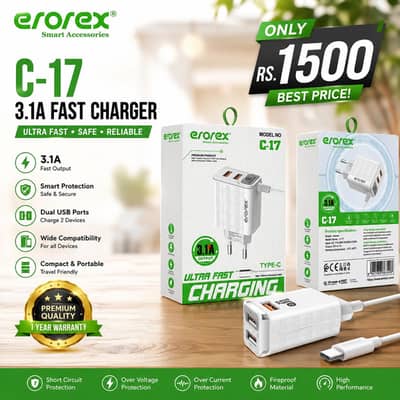  Erorex C-17 3.1A Fast Charger | Ultra Fast Charging 