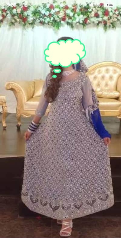 Beautiful Bridal Maxi / Wedding Dress – Silver & Blue