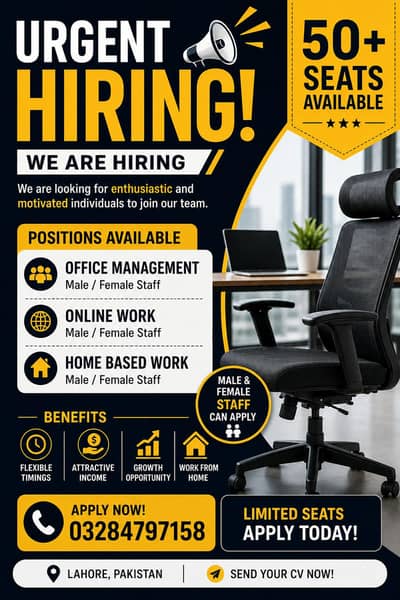 URGENT STAFF REQUIRED FOR MENS OR WOMEN