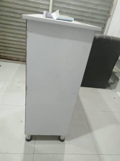 wooden office/reception counter and racks for sale