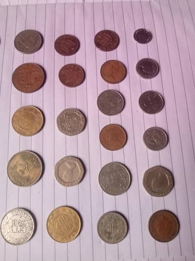 vintage foreign coins