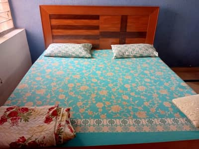 DOUBLE BED WITH DRESSOR AND SIDE TABLES