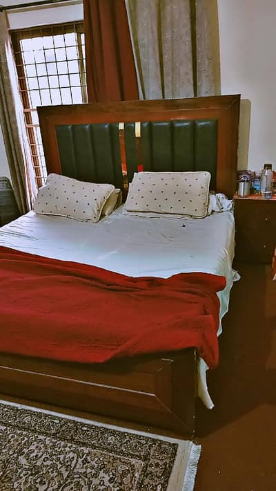 used bed with side table and dressing table and mirror