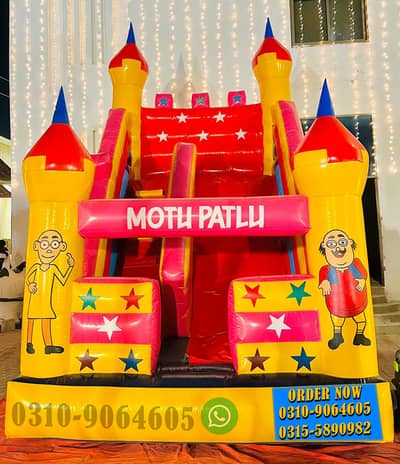 Motu Patlu Jumping Slide || Jumping Castle || Kids Play Castle