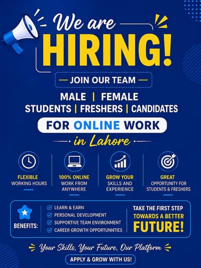 hiring in Lahore!!!!!