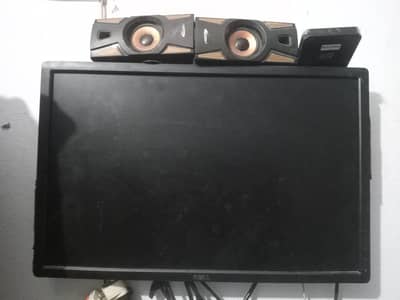 24 Inch Dell LCD + Android TV Box + Speakers - Smart TV