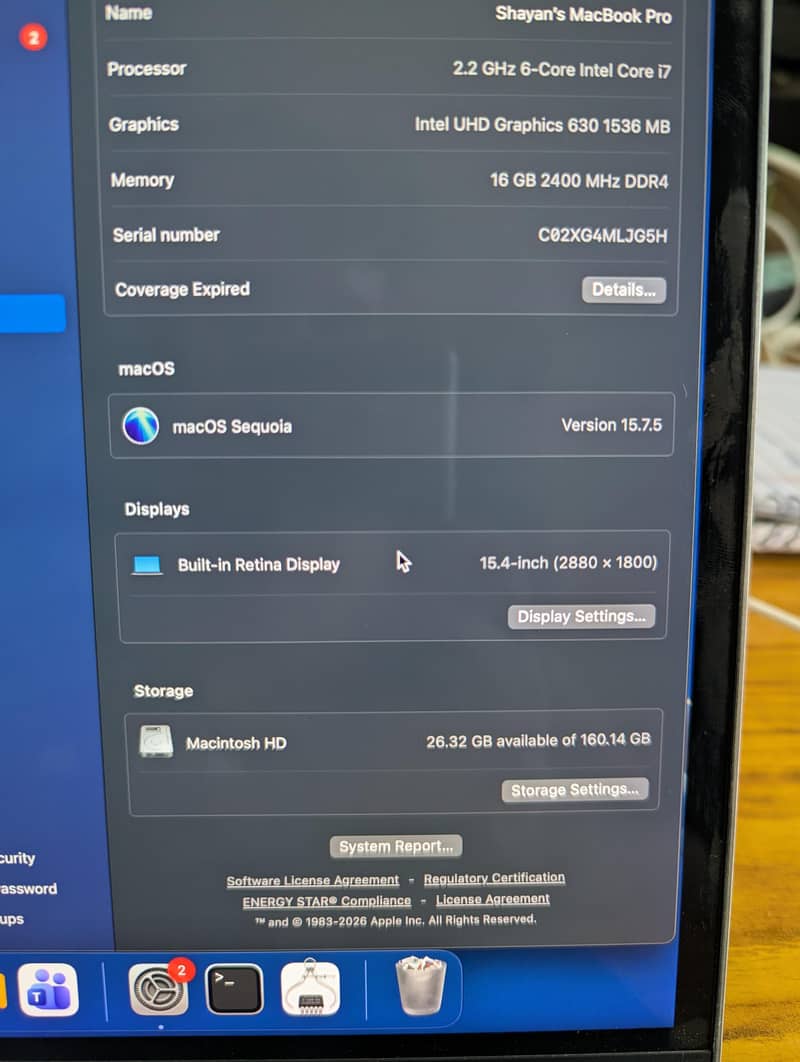 Macbook pro 2018 2