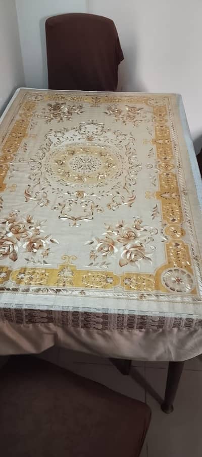 Dinning Table (Solid Wood base) 6 Seater
