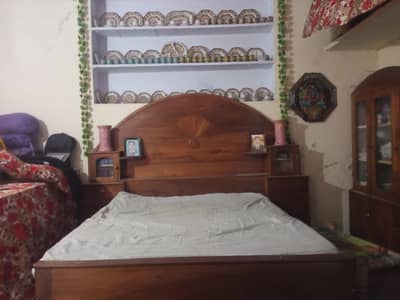 Akrot Wooden Double bed with matress