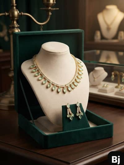 Manjoos Zircon stone Necklace Earrings sets