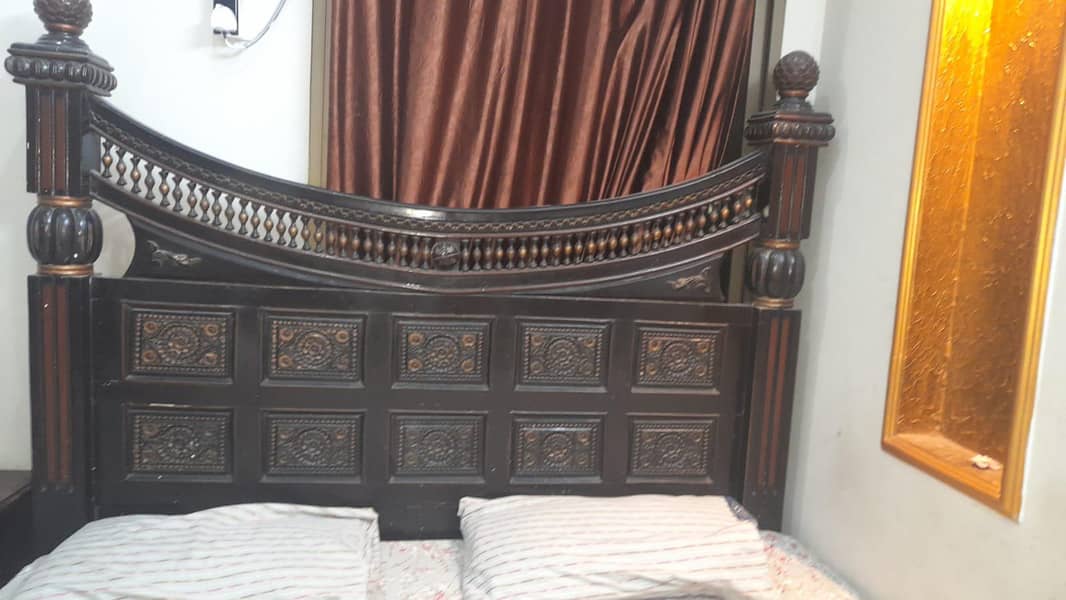 bed with side table 0