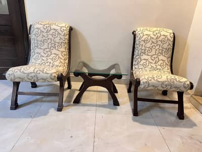 2 Chairs with Table Set – Set for PKR 40,000