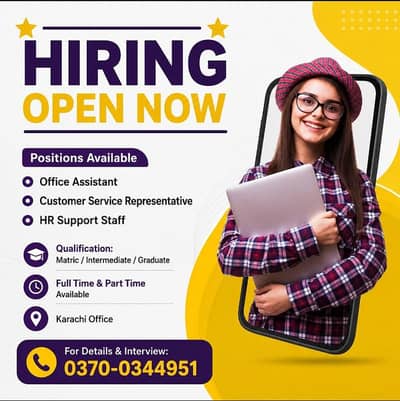 Hiring Open Now – Office Staff Required | Karachi