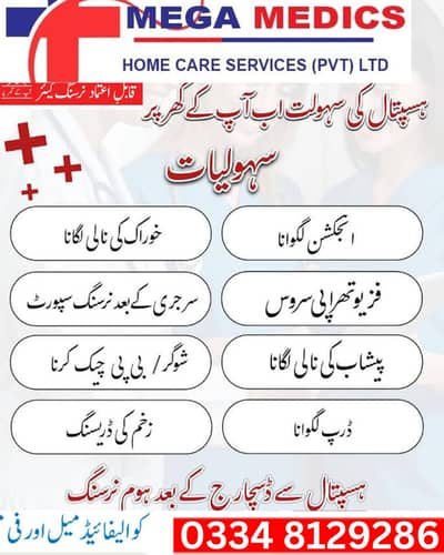 Male Nurse |female Nurse | patient attendant |physiotherapist at Home
