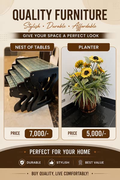 Nest of Tables & Decorative Planter – Stylish Furniture & Home Décor