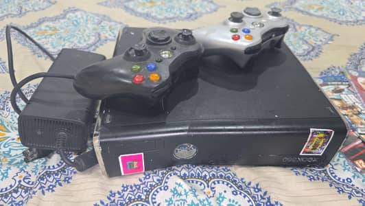 Xbox 360 Console with 2 Controllers and Games Bundle Package