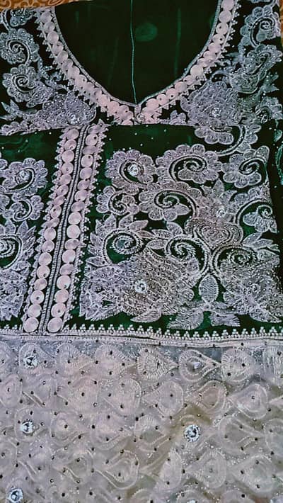 Heavy Embroidered Fancy Green Suit for Women