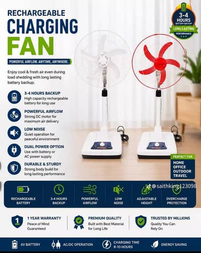 recharge able fans