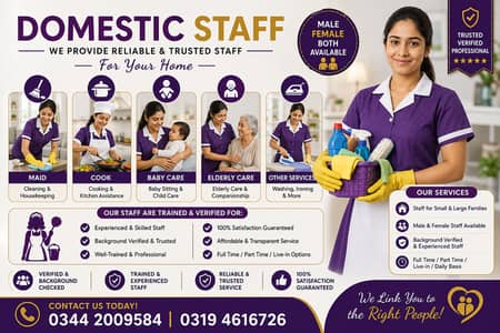 Maid /Cook/ Baby Care / Patient Care / Nurse / Kitchen Helper/ Driver